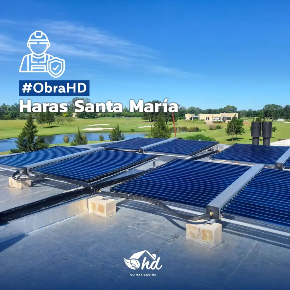 Colectores solares instalados en Haras Santa María
